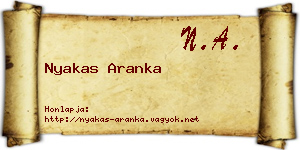Nyakas Aranka névjegykártya